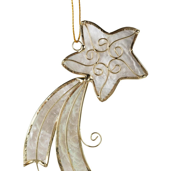 Capiz Shell Shooting Star Ornament - Saltbox Sash