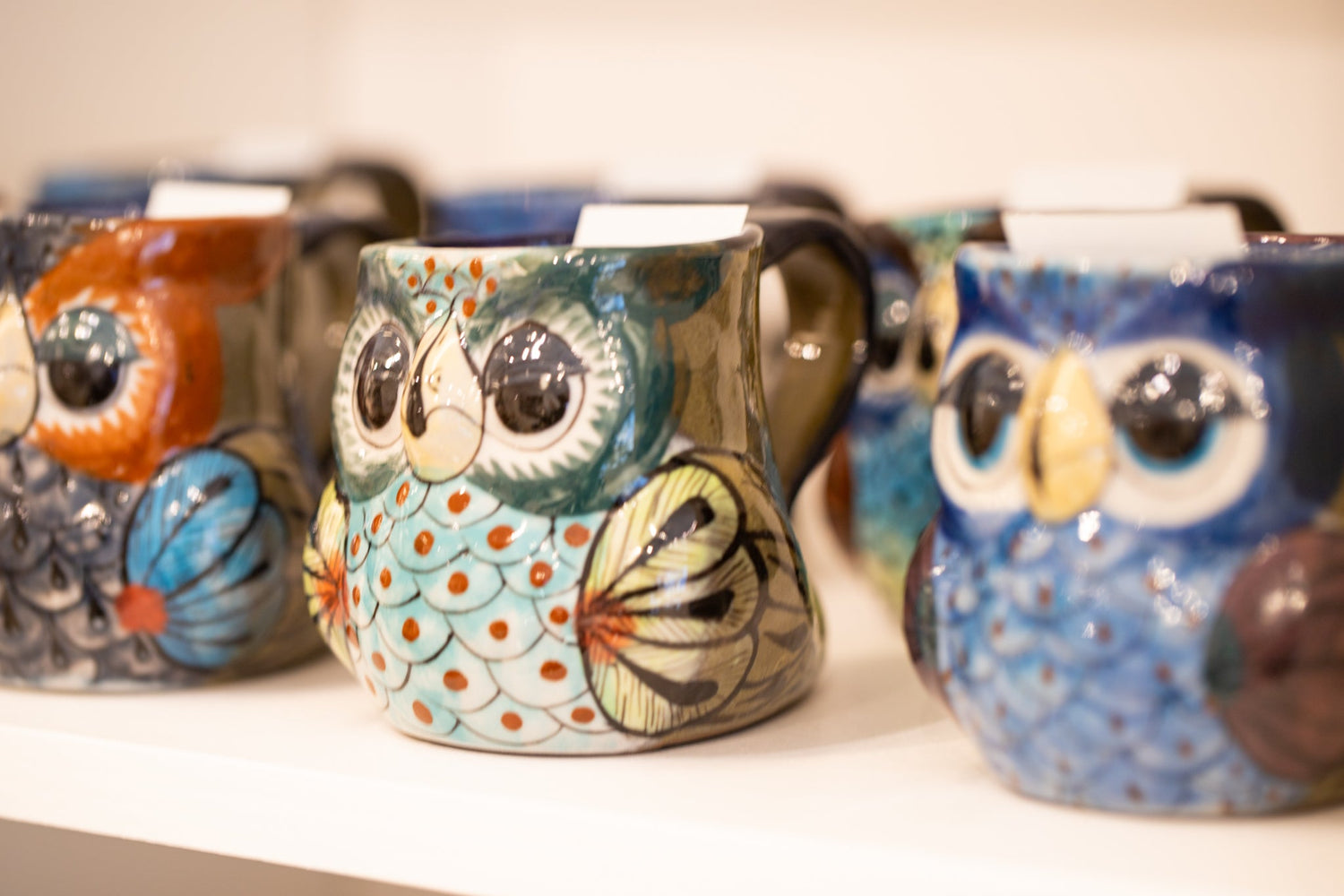 Guatemalan Ceramic Owl Coffee Cup - Saltbox Sash