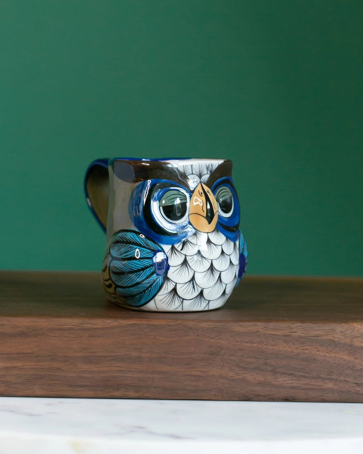 Guatemalan Ceramic Owl Coffee Cup - Saltbox Sash