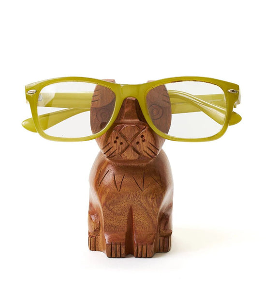 Hand - Carved Dog Eyeglass Holder - Saltbox Sash