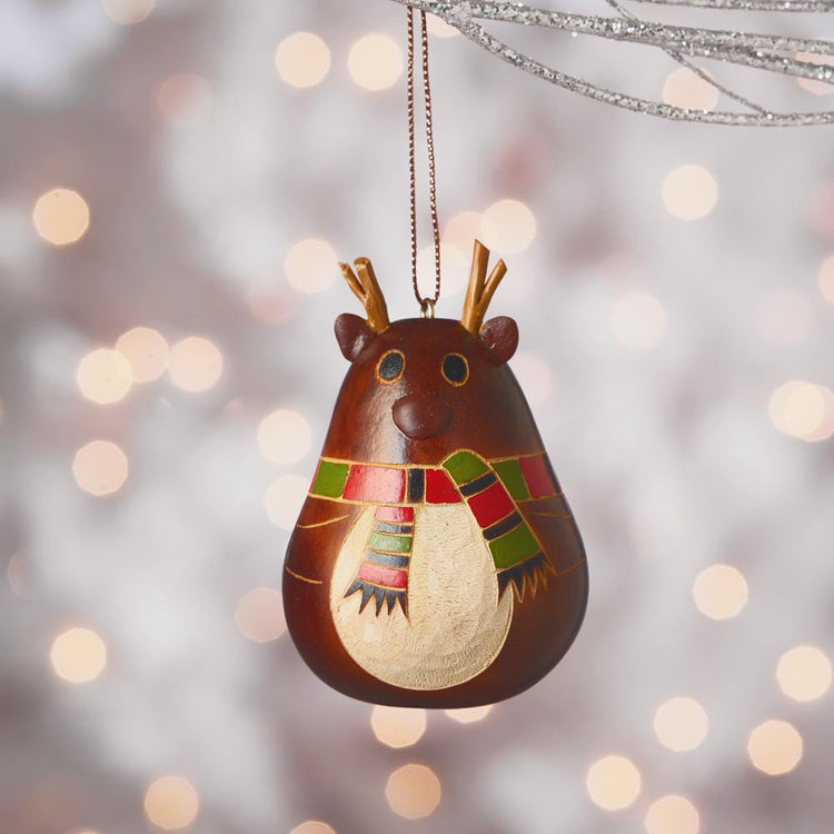 Little Antler Reindeer Gourd Ornament - Saltbox Sash