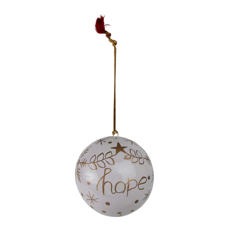 Paper Mache Hope Ornament - Saltbox Sash