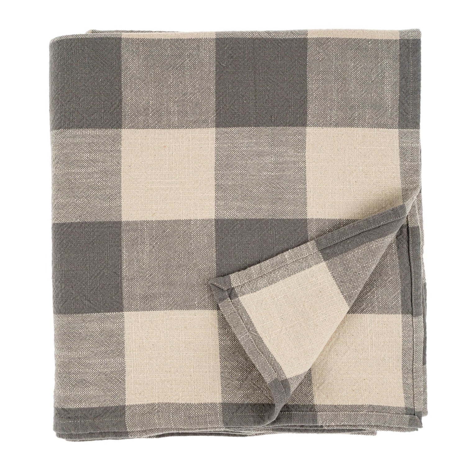 Salinas Gingham Tablecloth - Grey - Saltbox Sash