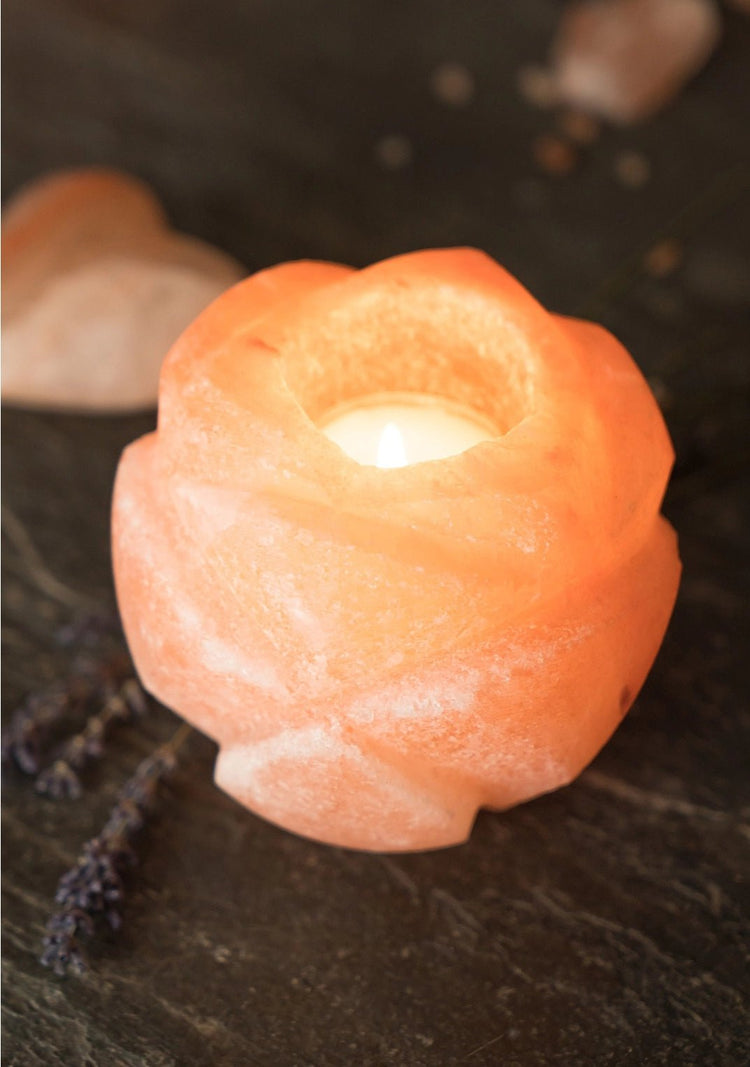 Salt Lotus Flower Candleholder - Saltbox Sash