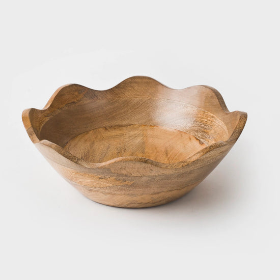 Scalloped Wooden Bowl - Saltbox Sash