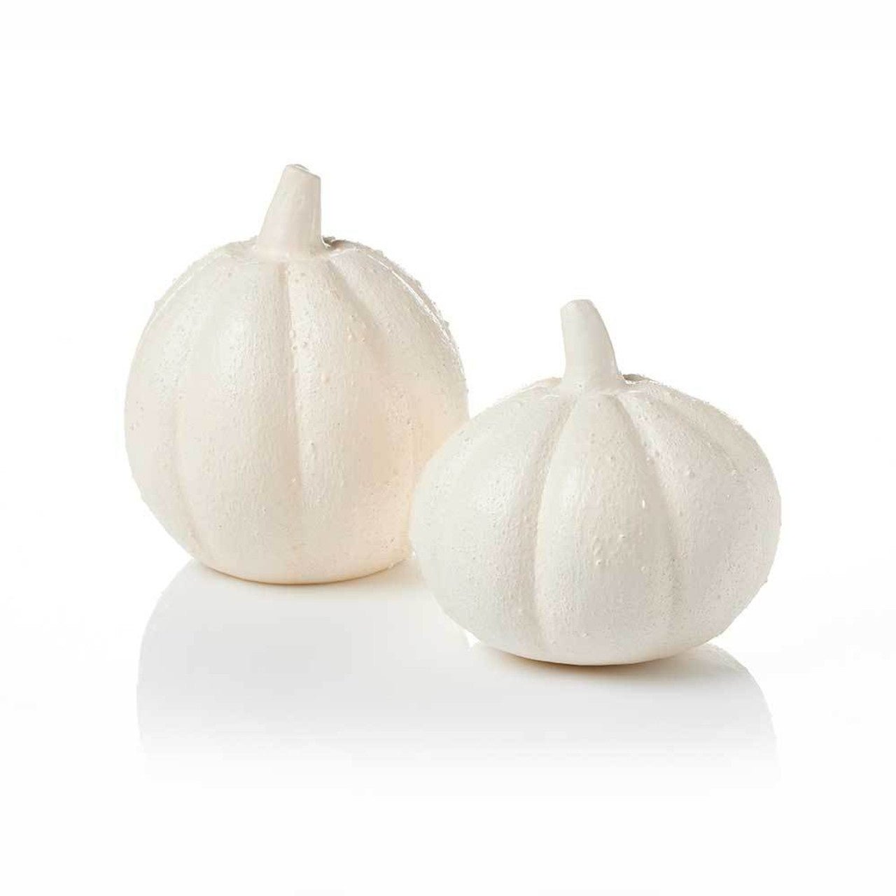 Textured Papier Mache Pumpkins - Set of 2 - Saltbox Sash